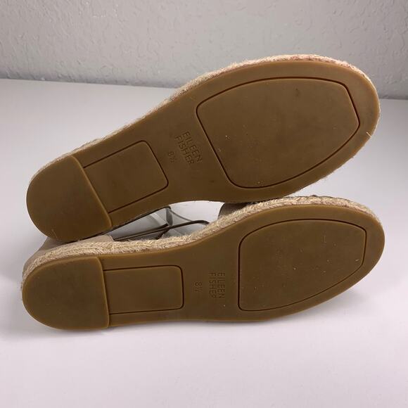 EILEEN FISHER Tan Nubuck Lace-Up Espadrille Sandals Size 8.5 - Picture 8 of 10